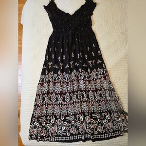 City Chic Crossover Smocked Top Maxi Dress With Slit Size 22